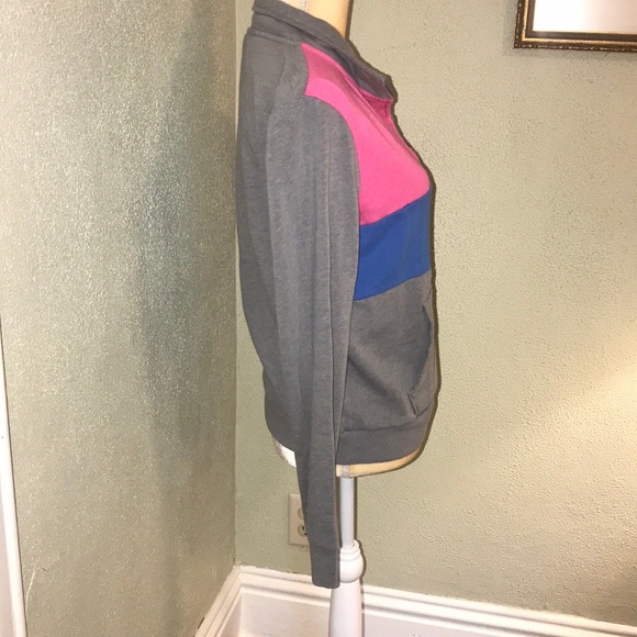 PINK Victoria’s Secret Striped Zipper Sweatshirt M - Picture 3 of 6